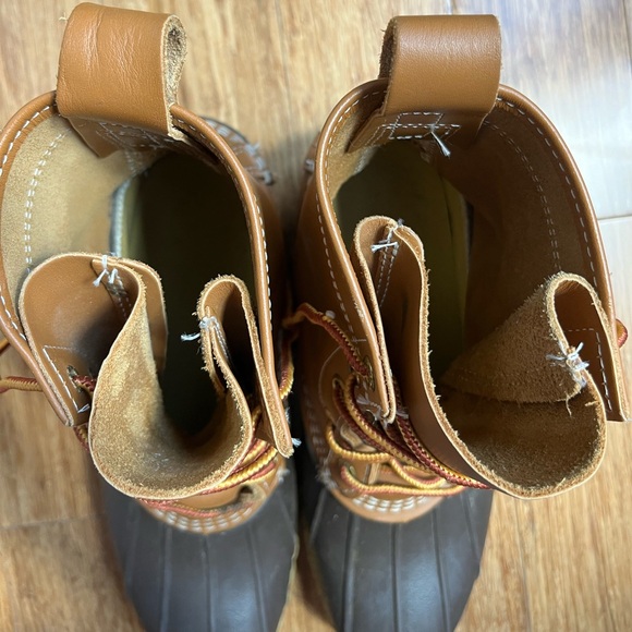 LL Bean Maine Bean Boots Hunting Duck Rain Boots Sz 8 Tan brown 8” - Picture 3 of 8